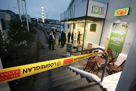 Iceland convenience store crime scene investigation